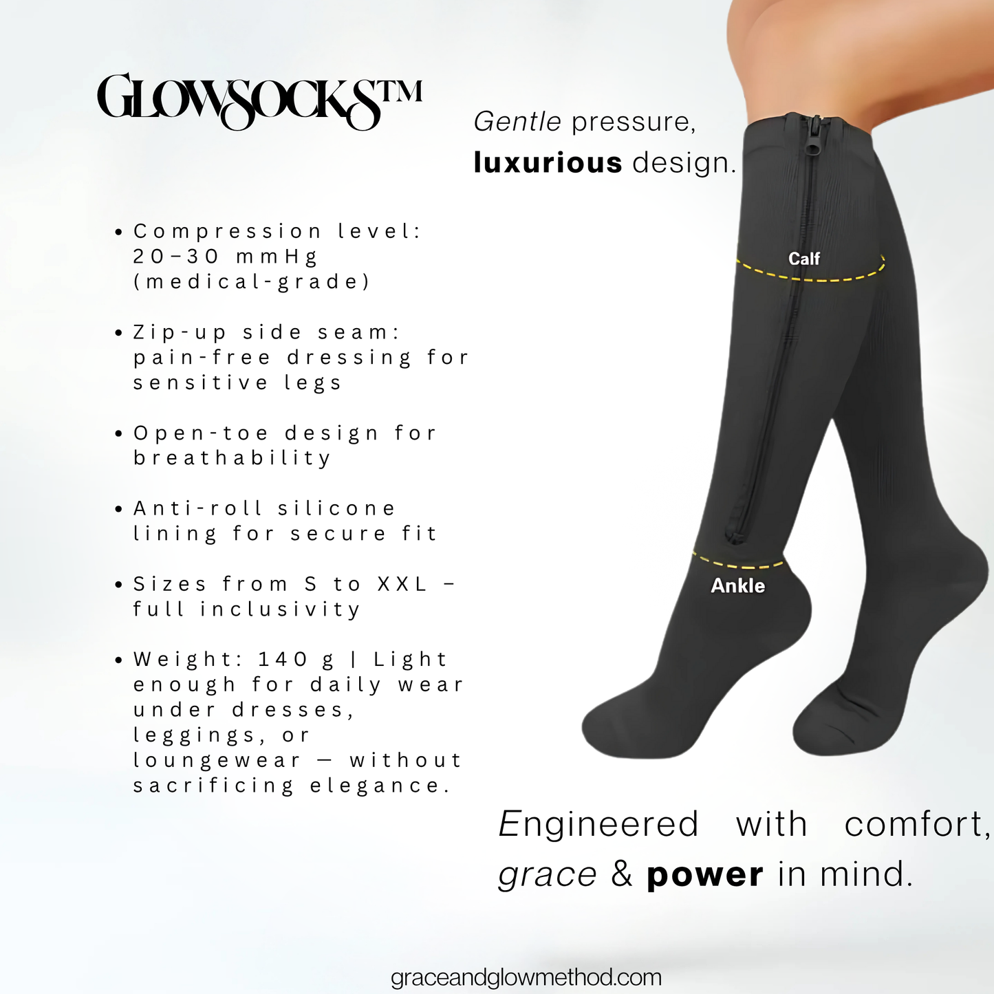 GlowSocks™ – Premium Compression Socks for Sculpted Legs, Swelling Relief & Everyday Glow