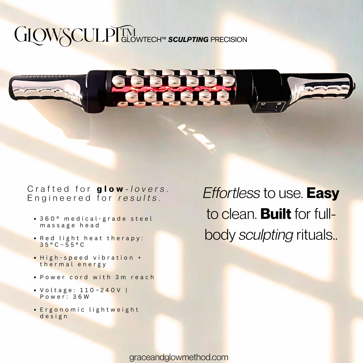 GlowSculpt™ – 360° Heated Red Light Massage Roller
