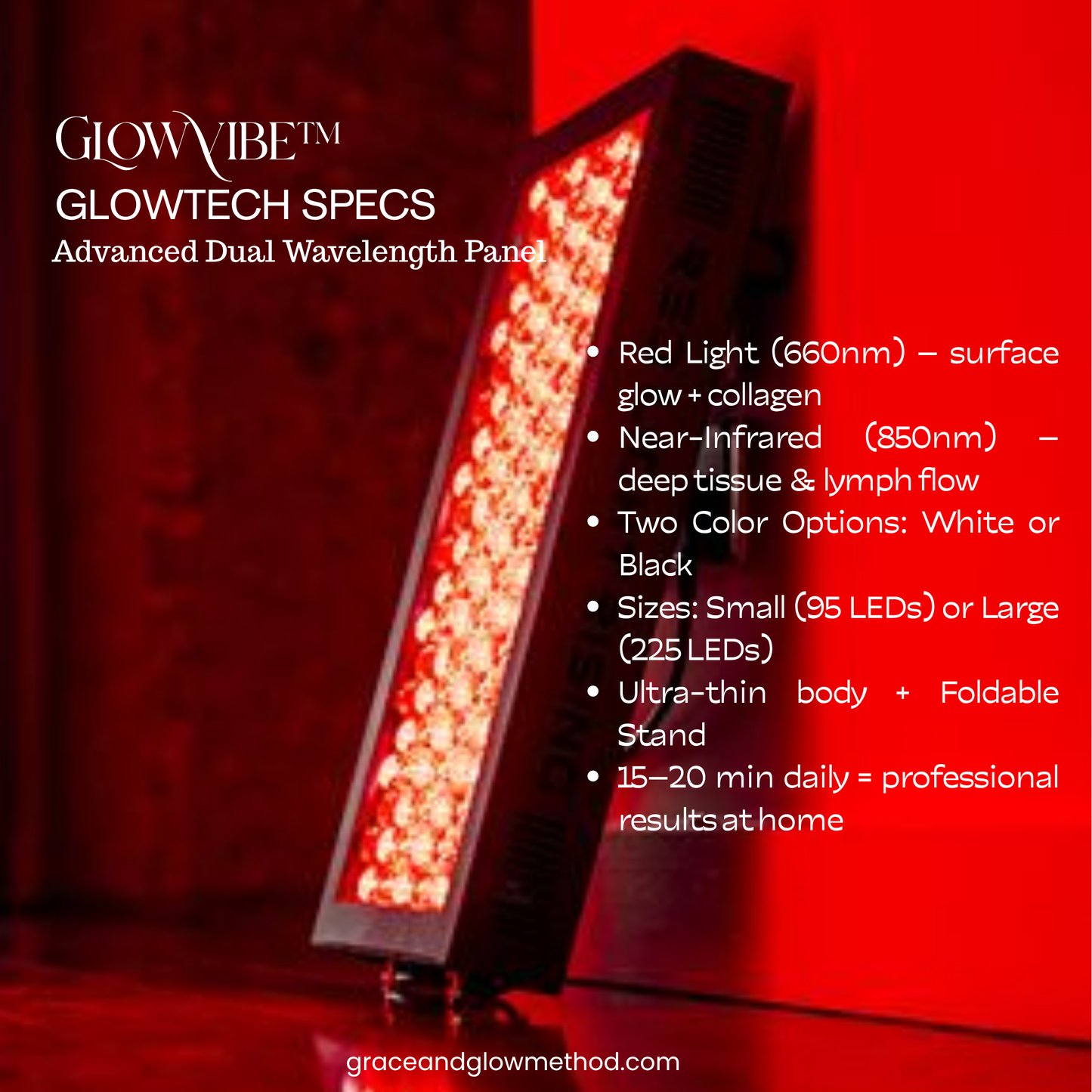 GlowVibe™ – Red & Infrared LED Therapy Panel for Skin Rejuvenation & Circulation