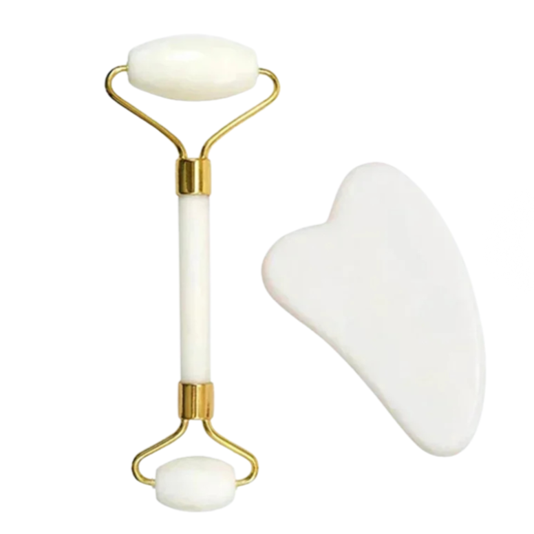 GlowStone™ – Facial Roller & Gua Sha Set