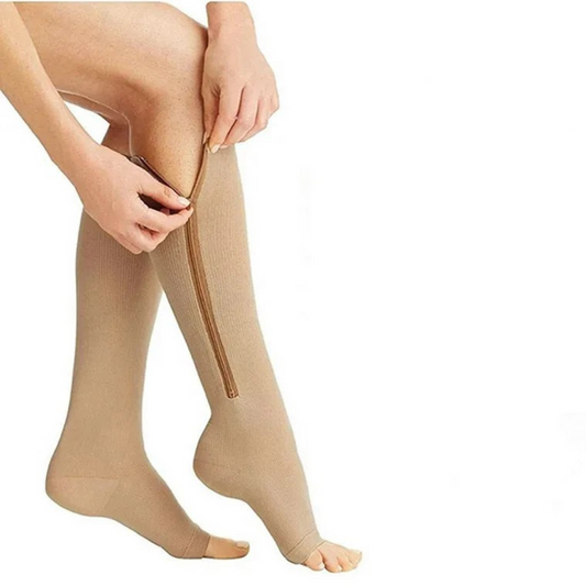 GlowSocks™ Open-Toe – Zipper Compression Socks for Circulation, Swelling & Daily Relief