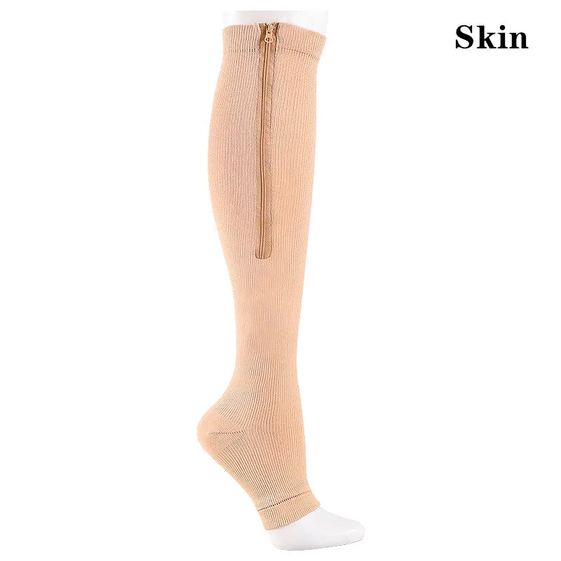 GlowSocks™ Open-Toe – Zipper Compression Socks for Circulation, Swelling & Daily Relief