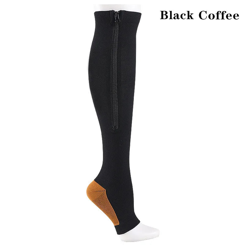 GlowSocks™ Open-Toe – Zipper Compression Socks for Circulation, Swelling & Daily Relief