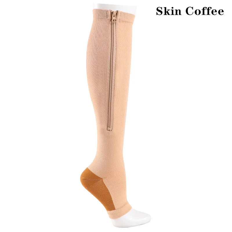 GlowSocks™ Open-Toe – Zipper Compression Socks for Circulation, Swelling & Daily Relief