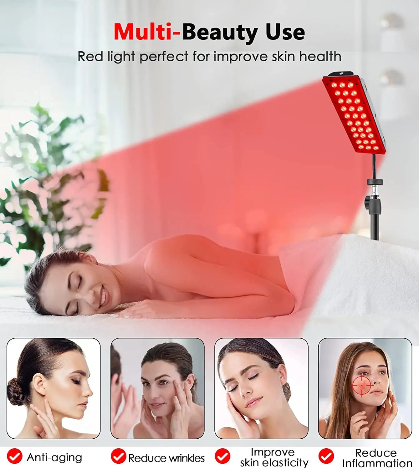 GlowAura™ – Red Light Therapy Lamp for Full Body, Face & Recovery