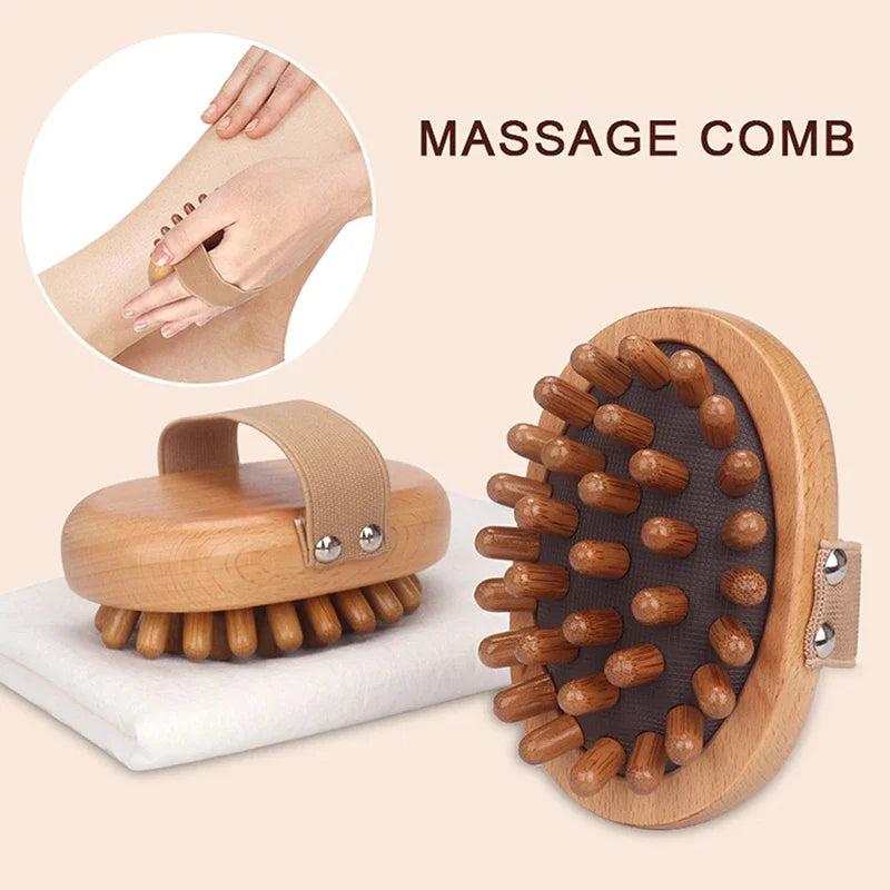 GlowRoot Brush™ – Wooden Massage & Scalp Brush for Circulation, Drainage & Self-Care Rituals
