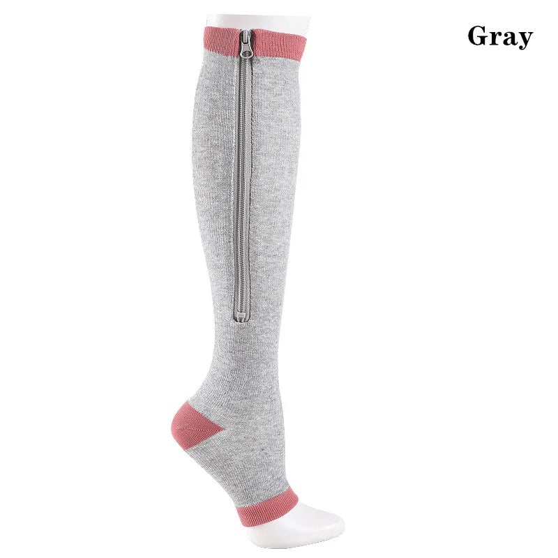GlowSocks™ Open-Toe – Zipper Compression Socks for Circulation, Swelling & Daily Relief
