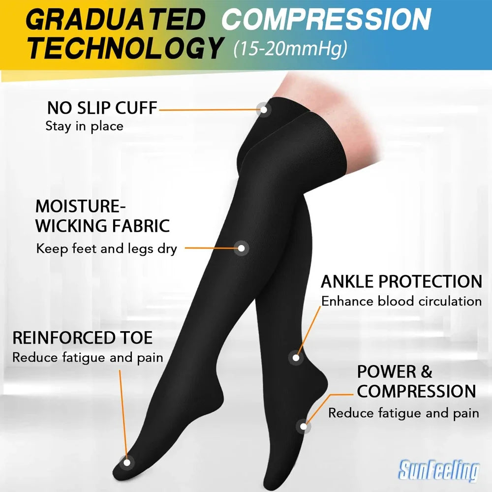 GlowElevate™ – Thigh-High Compression Stockings for Circulation, Swelling & Leg Relief
