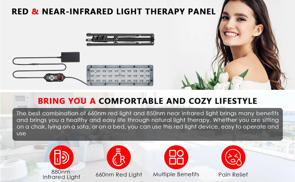 GlowAura™ – Red Light Therapy Lamp for Full Body, Face & Recovery