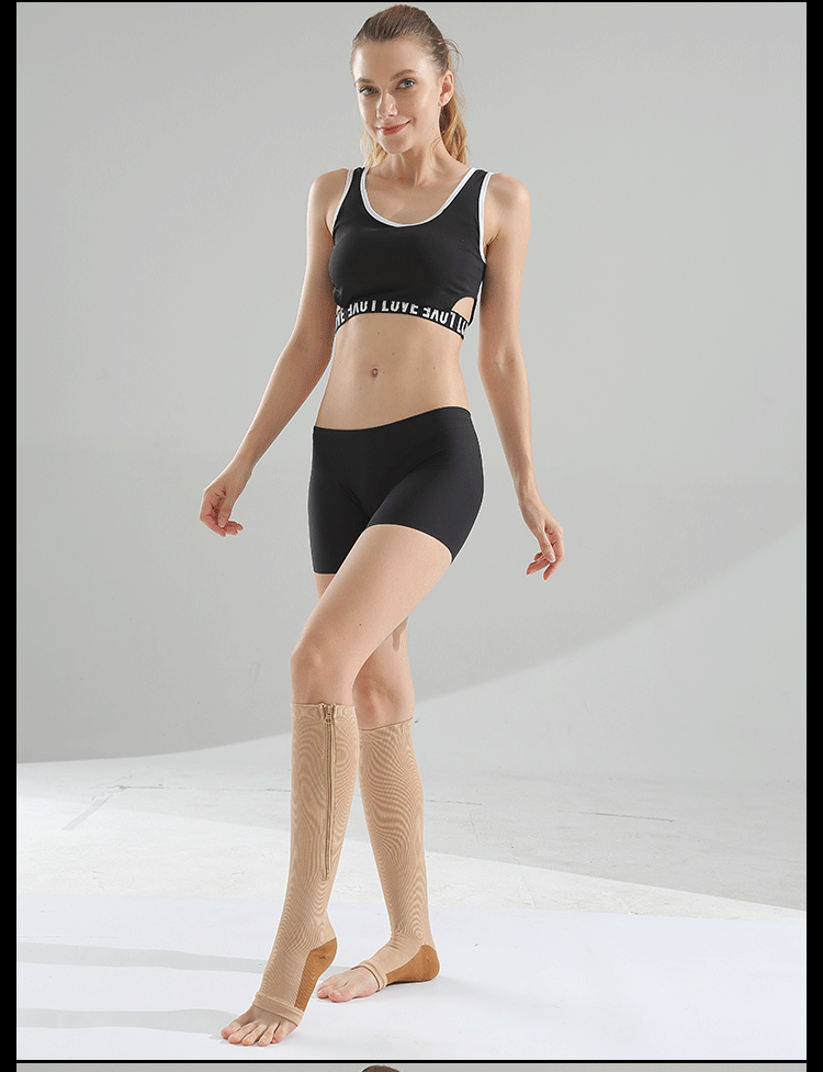 GlowSocks™ Open-Toe – Zipper Compression Socks for Circulation, Swelling & Daily Relief