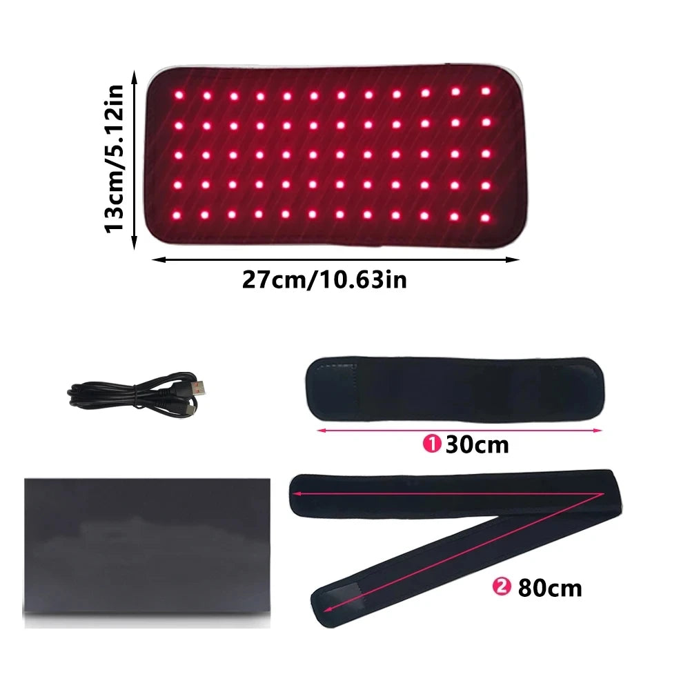 GlowWrap Pro™ – Red & Infrared Light Belt (660nm/850nm) for Pain Relief, Slimming & Lymphatic Detox