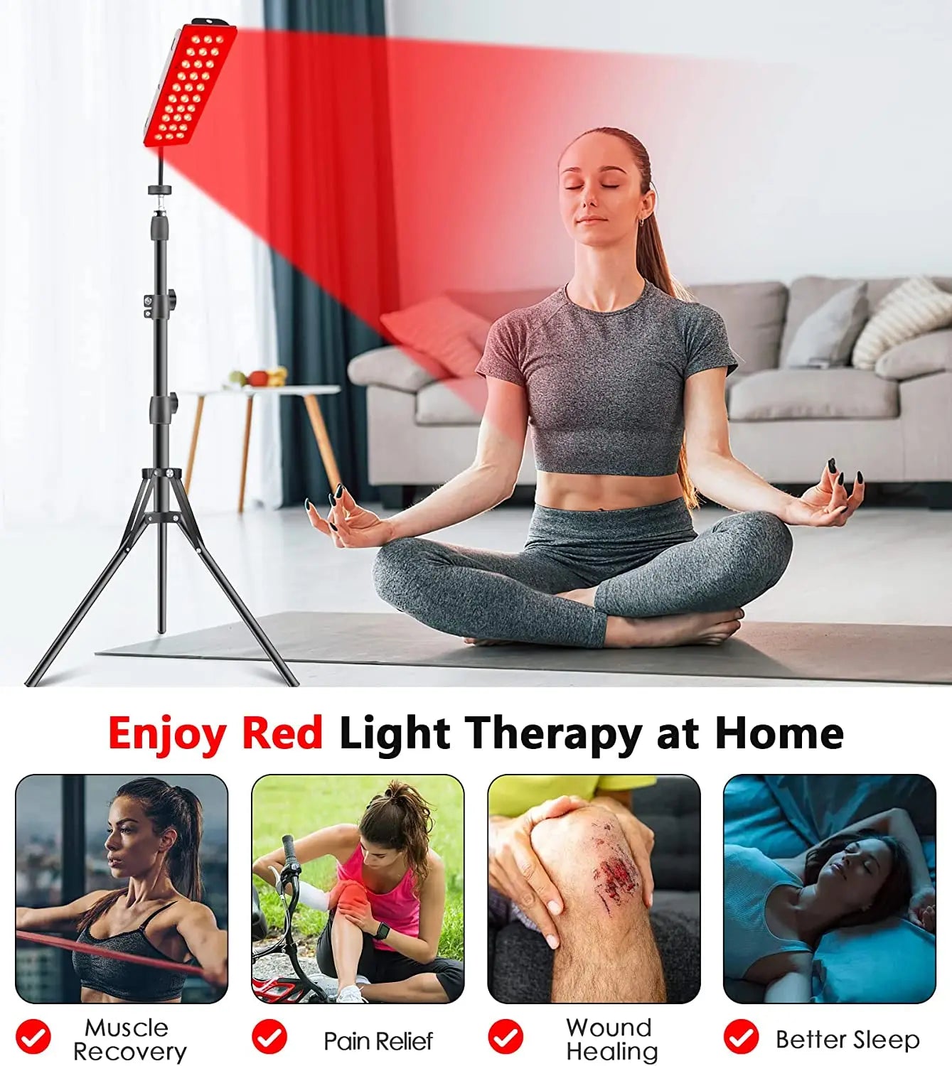 GlowAura™ – Red Light Therapy Lamp for Full Body, Face & Recovery
