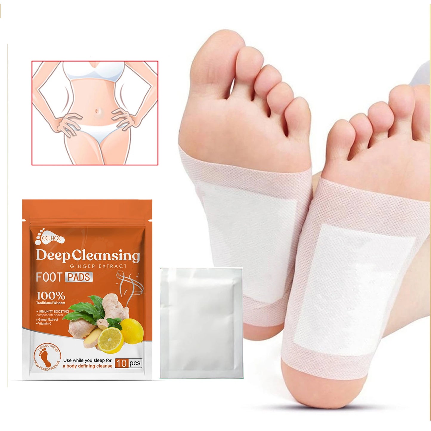 GlowDetox™ – Bamboo Ginger Foot Pads for Night-Time Cleanse | Grace & Glow Method™
