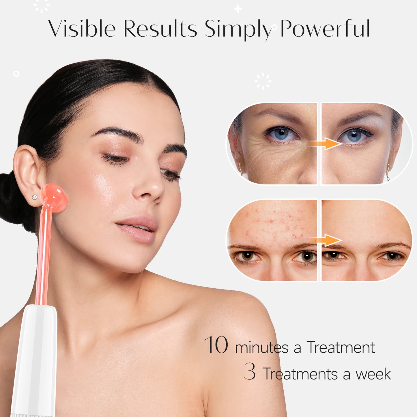 GlowPulse™ – High-Frequency Red Light Facial Wand for Acne, Collagen & Skin Clarity