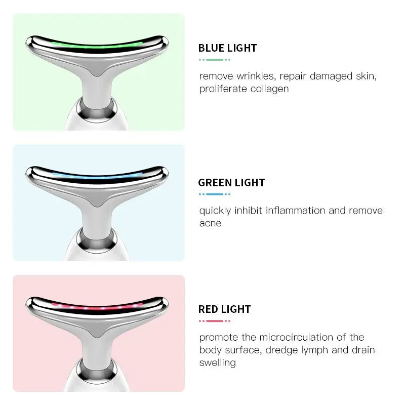 GlowNeck™ – LED Light Therapy Neck Massager for Skin Firming, Jaw Sculpting & Anti-Aging