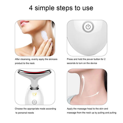 GlowNeck™ – LED Light Therapy Neck Massager for Skin Firming, Jaw Sculpting & Anti-Aging
