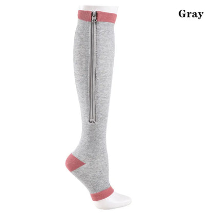GlowSocks™ Open-Toe – Zipper Compression Socks for Circulation, Swelling & Daily Relief