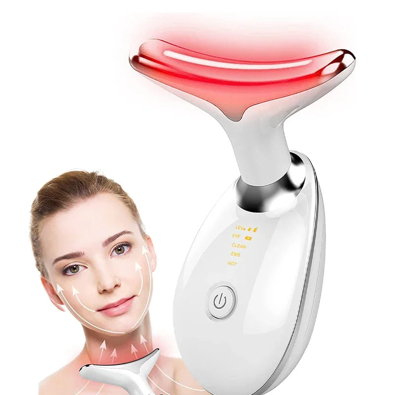 GlowNeck™ – LED Light Therapy Neck Massager for Skin Firming, Jaw Sculpting & Anti-Aging