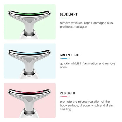 GlowNeck™ – LED Light Therapy Neck Massager for Skin Firming, Jaw Sculpting & Anti-Aging